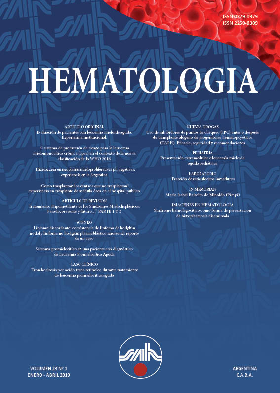 Revista Hematología ENERO - ABRIL 2019